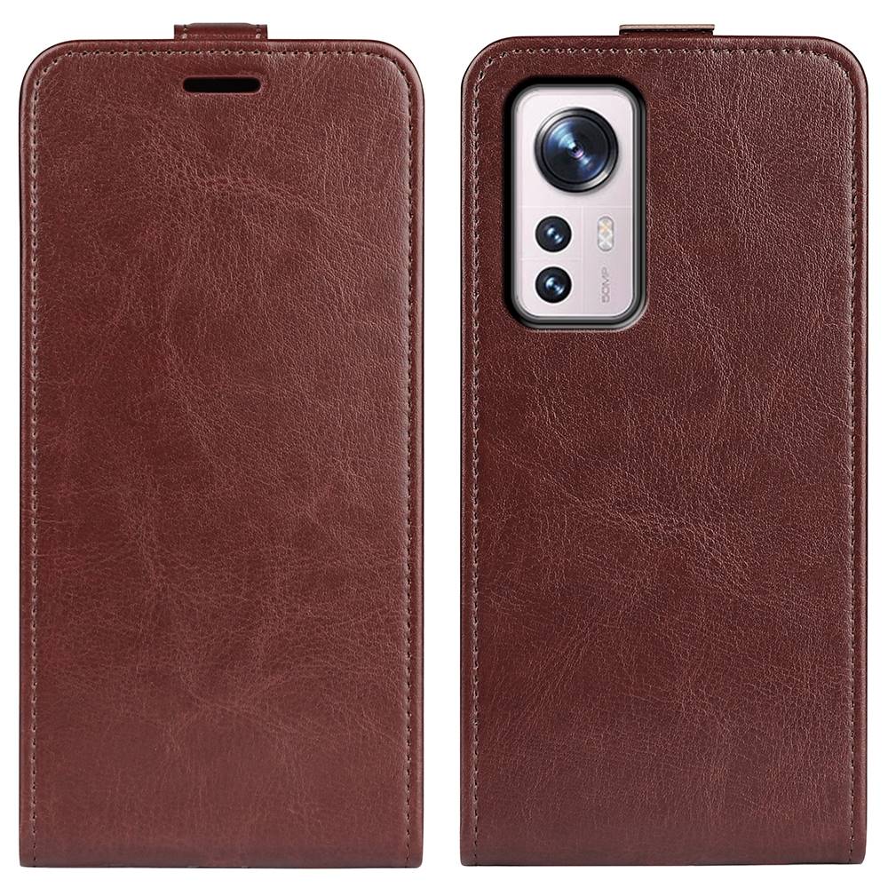 Handy Tasche für Xiaomi 12 PRO Crazy Horse Klappetui Swipe Card Schutzhülle