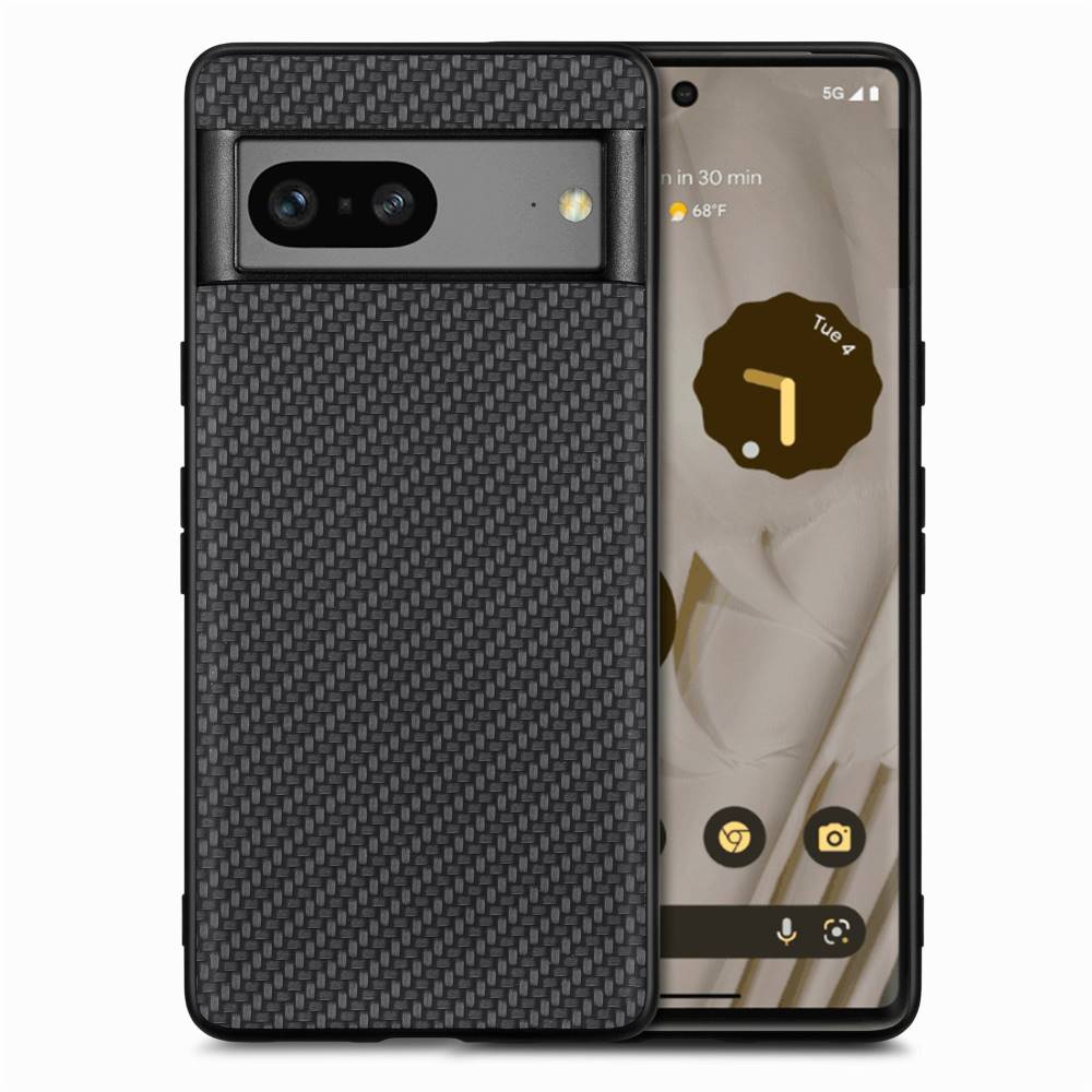 TPU Hülle für Google Pixel 7 Carbon Fiber Texture Optik Schutz Backcover Case