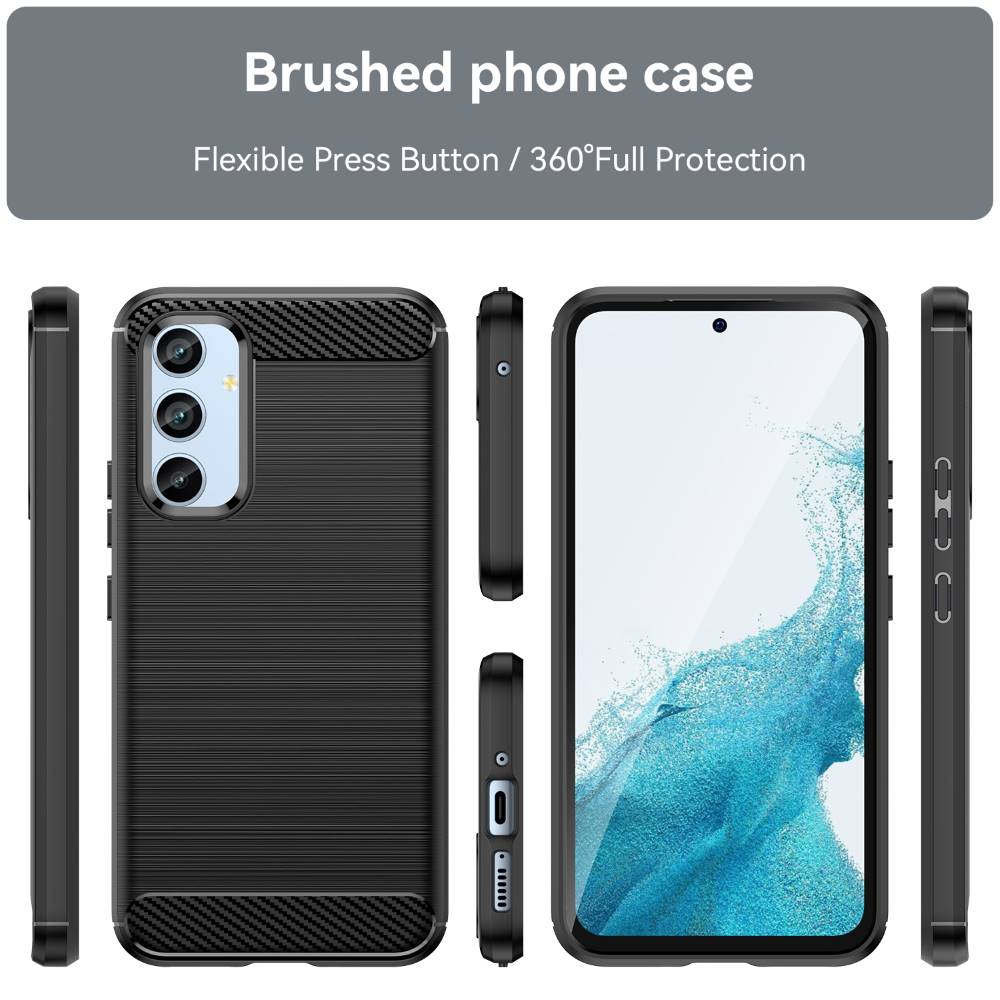 TPU Hülle für Samsung Galaxy A54 Carbon Fiber Skin Brushed Schutzcover Soft Case