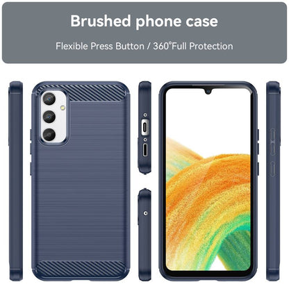 TPU Hülle für Samsung Galaxy A34 Carbon Fiber Skin Brushed Schutzcover Soft Case