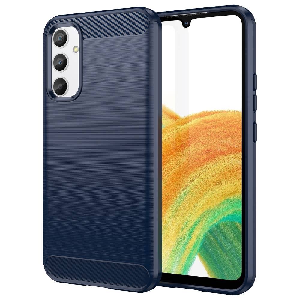 TPU Hülle für Samsung Galaxy A34 Carbon Fiber Skin Brushed Schutzcover Soft Case