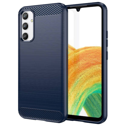 TPU Hülle für Samsung Galaxy A34 Carbon Fiber Skin Brushed Schutzcover Soft Case