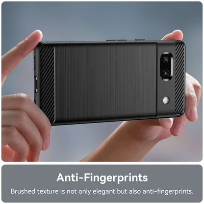 TPU Hülle für Google Pixel 7a Carbon Fiber Skin Brushed Schutzcover Soft Case