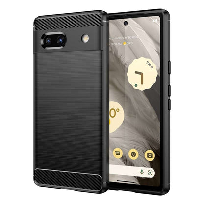 TPU Hülle für Google Pixel 7a Carbon Fiber Skin Brushed Schutzcover Soft Case