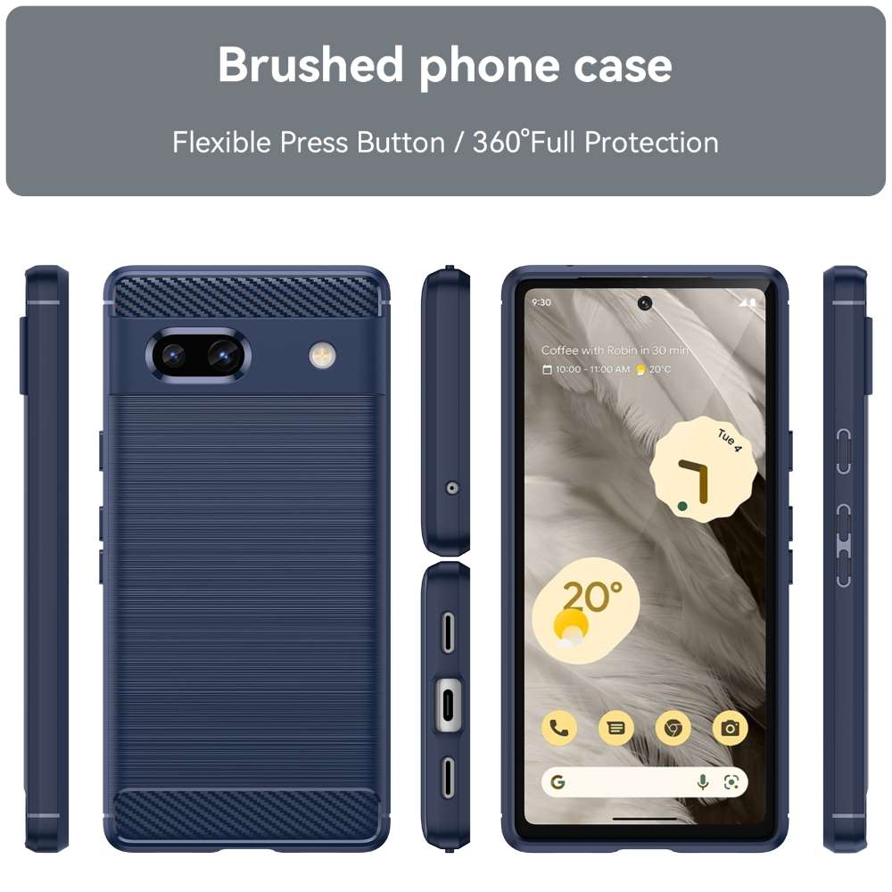 TPU Hülle für Google Pixel 7a Carbon Fiber Skin Brushed Schutzcover Soft Case