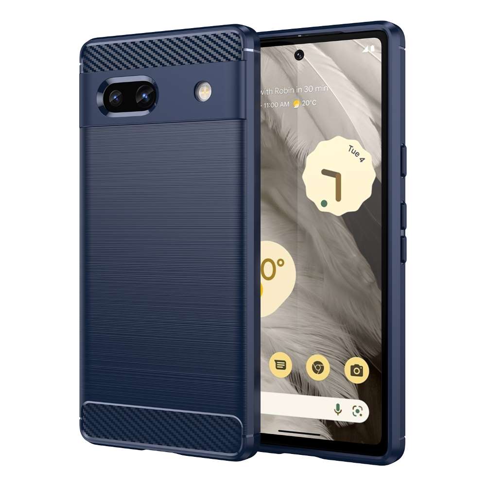 TPU Hülle für Google Pixel 7a Carbon Fiber Skin Brushed Schutzcover Soft Case