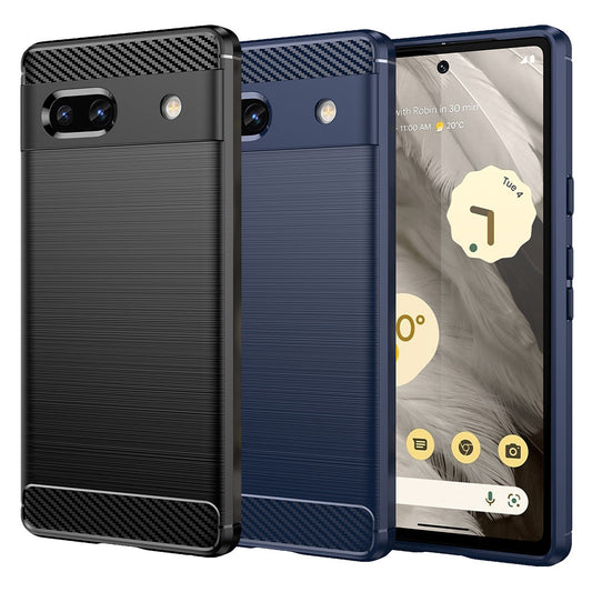 TPU Hülle für Google Pixel 7a Carbon Fiber Skin Brushed Schutzcover Soft Case