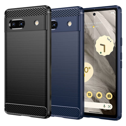 TPU Hülle für Google Pixel 7a Carbon Fiber Skin Brushed Schutzcover Soft Case