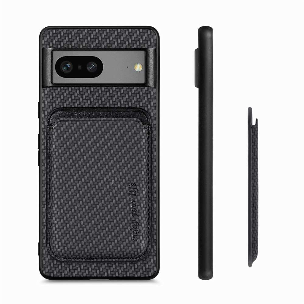 TPU Hülle für Google Pixel 7 Carbon Fiber Magnetic Bag Card Schutz Hülle Cover
