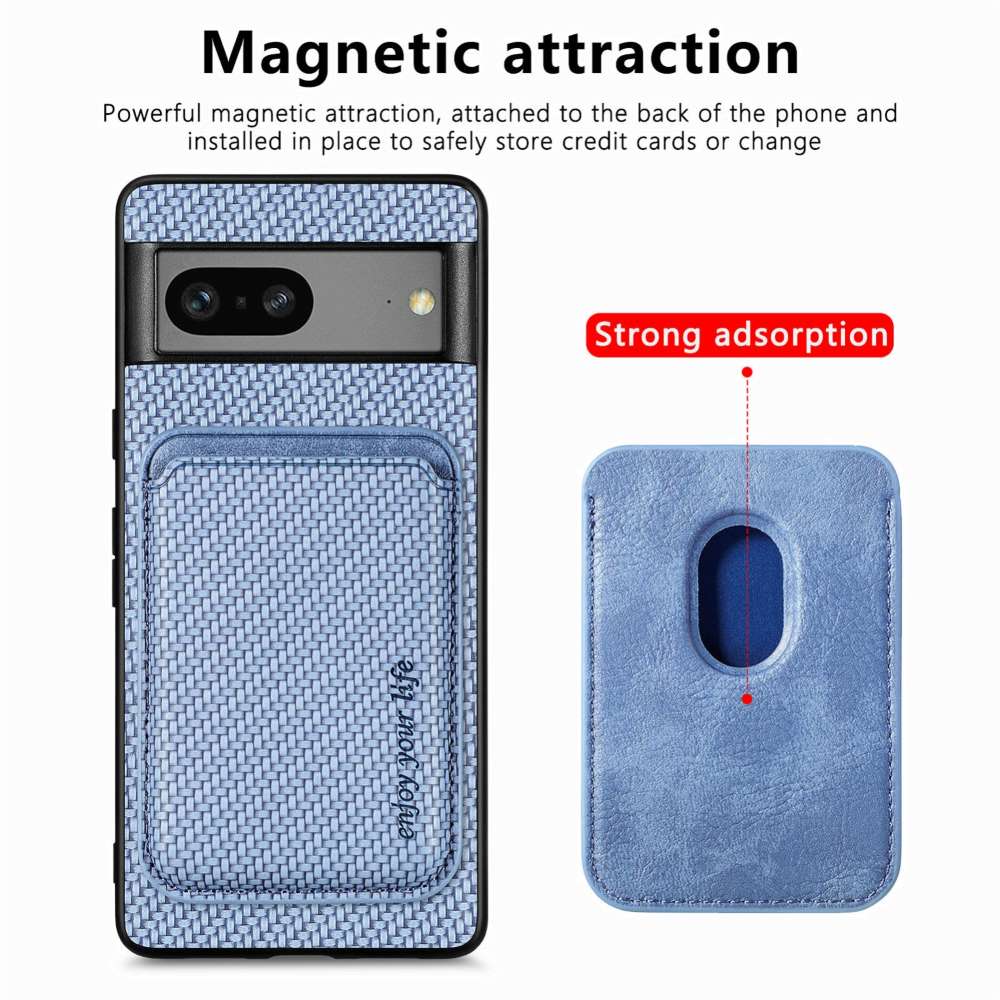 TPU Hülle für Google Pixel 7 Carbon Fiber Magnetic Bag Card Schutz Hülle Cover