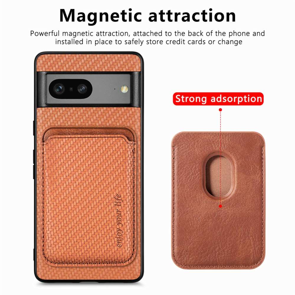 TPU Hülle für Google Pixel 7 Carbon Fiber Magnetic Bag Card Schutz Hülle Cover