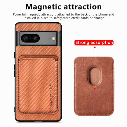 TPU Hülle für Google Pixel 7 Carbon Fiber Magnetic Bag Card Schutz Hülle Cover