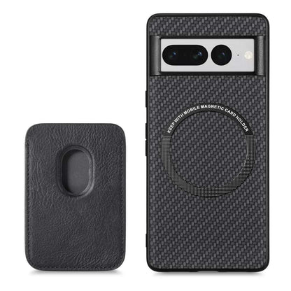 TPU Hülle für Google Pixel 7 PRO Carbon Fiber Magnet Bag Card Schutzhülle Cover