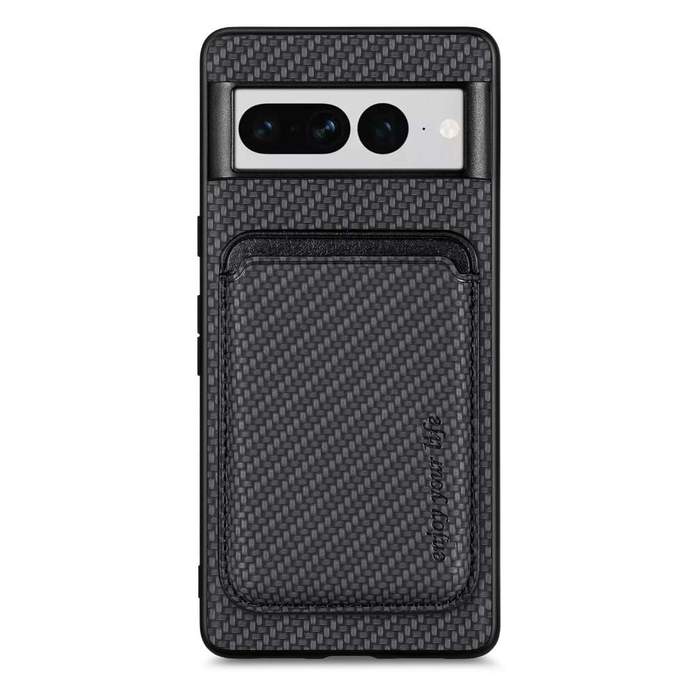 TPU Hülle für Google Pixel 7 PRO Carbon Fiber Magnet Bag Card Schutzhülle Cover