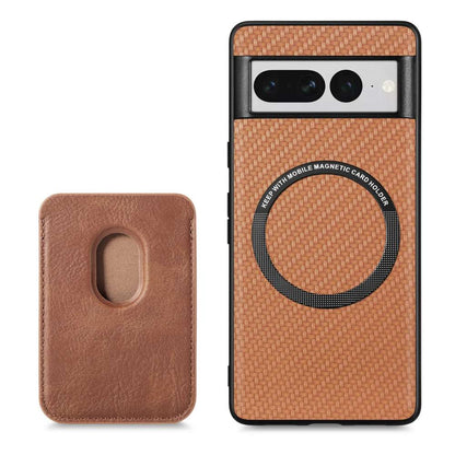 TPU Hülle für Google Pixel 7 PRO Carbon Fiber Magnet Bag Card Schutzhülle Cover