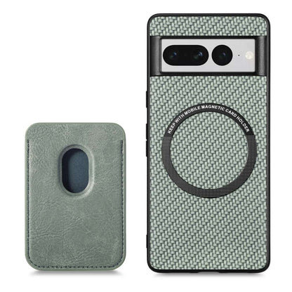 TPU Hülle für Google Pixel 7 PRO Carbon Fiber Magnet Bag Card Schutzhülle Cover