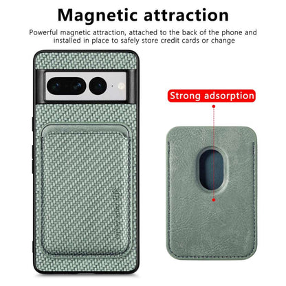 TPU Hülle für Google Pixel 7 PRO Carbon Fiber Magnet Bag Card Schutzhülle Cover