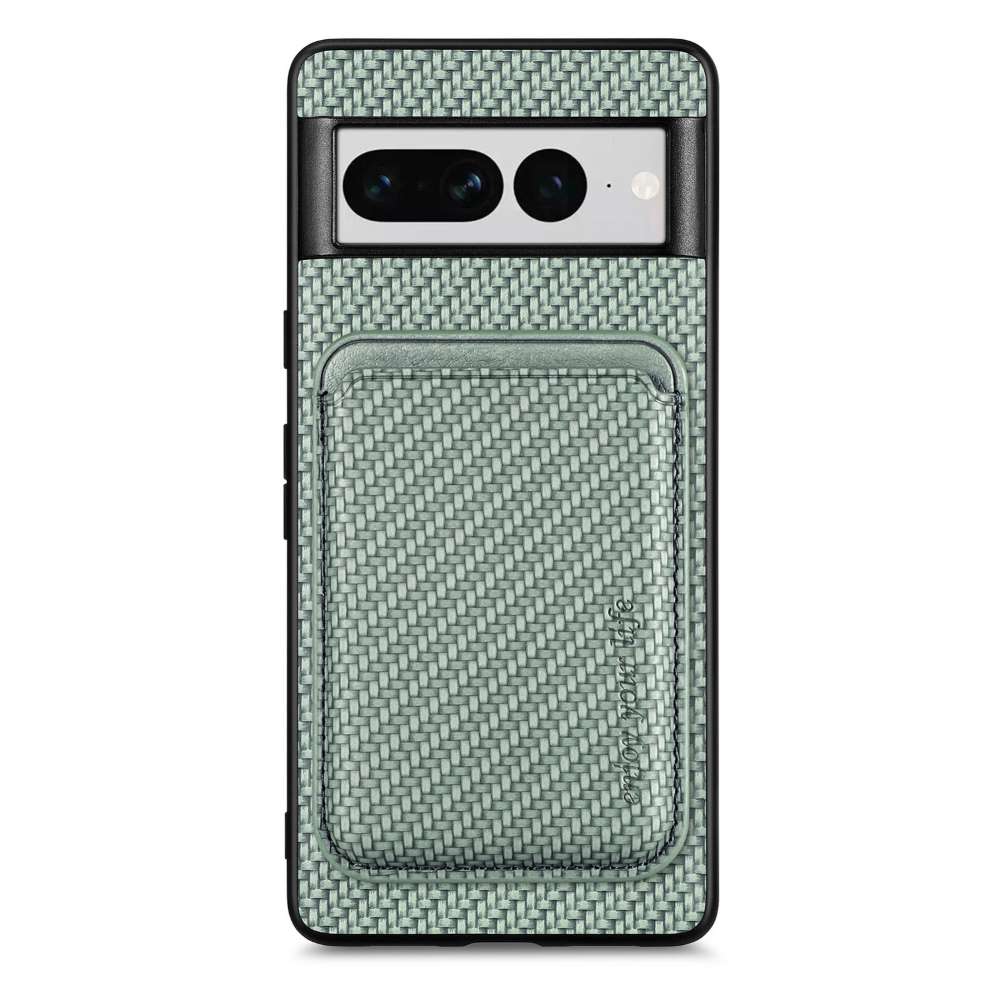 TPU Hülle für Google Pixel 7 PRO Carbon Fiber Magnet Bag Card Schutzhülle Cover