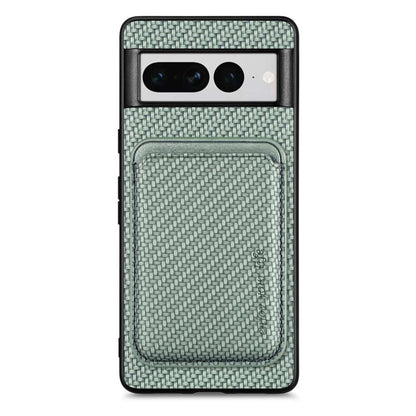 TPU Hülle für Google Pixel 7 PRO Carbon Fiber Magnet Bag Card Schutzhülle Cover