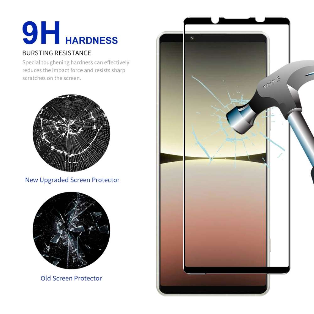 Schutzglas für Sony Xperia 5 V Full Cover Full Glue Tempered Glass Schutz Folie
