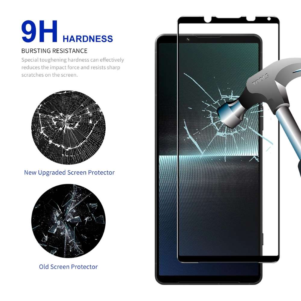 Schutzglas für Sony Xperia 1 V Full Cover Full Glue Tempered Glass Schutz Folie