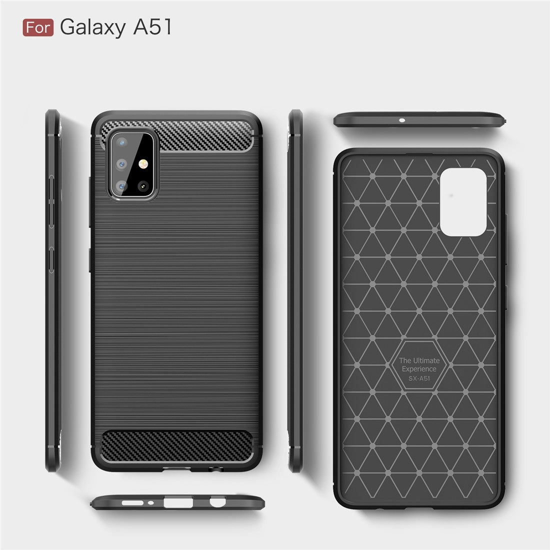 TPU Hülle für Samsung Galaxy A51 Carbon Fiber Skin Brushed Schutzcover Soft Case