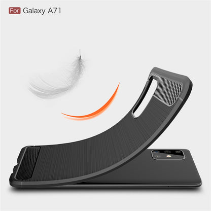 TPU Hülle für Samsung Galaxy A71 Carbon Fiber Skin Brushed Schutzcover Soft Case