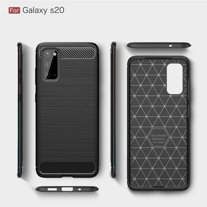 TPU Hülle für Samsung Galaxy S20 Carbon Fiber Skin Brushed Schutzcover Soft Case