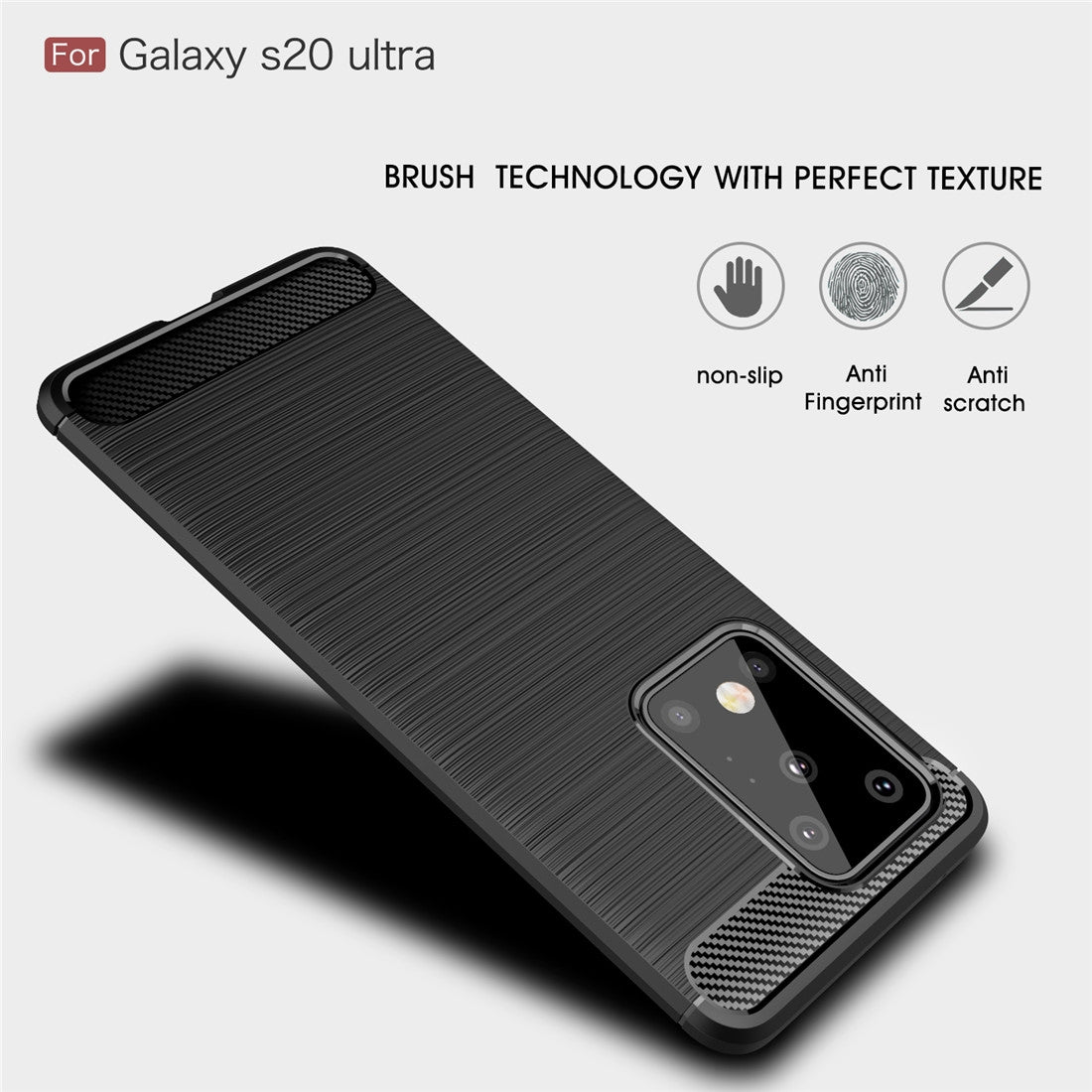 TPU Hülle für Samsung Galaxy S20 ULTRA Carbon Fiber Skin Brushed Schutzcover