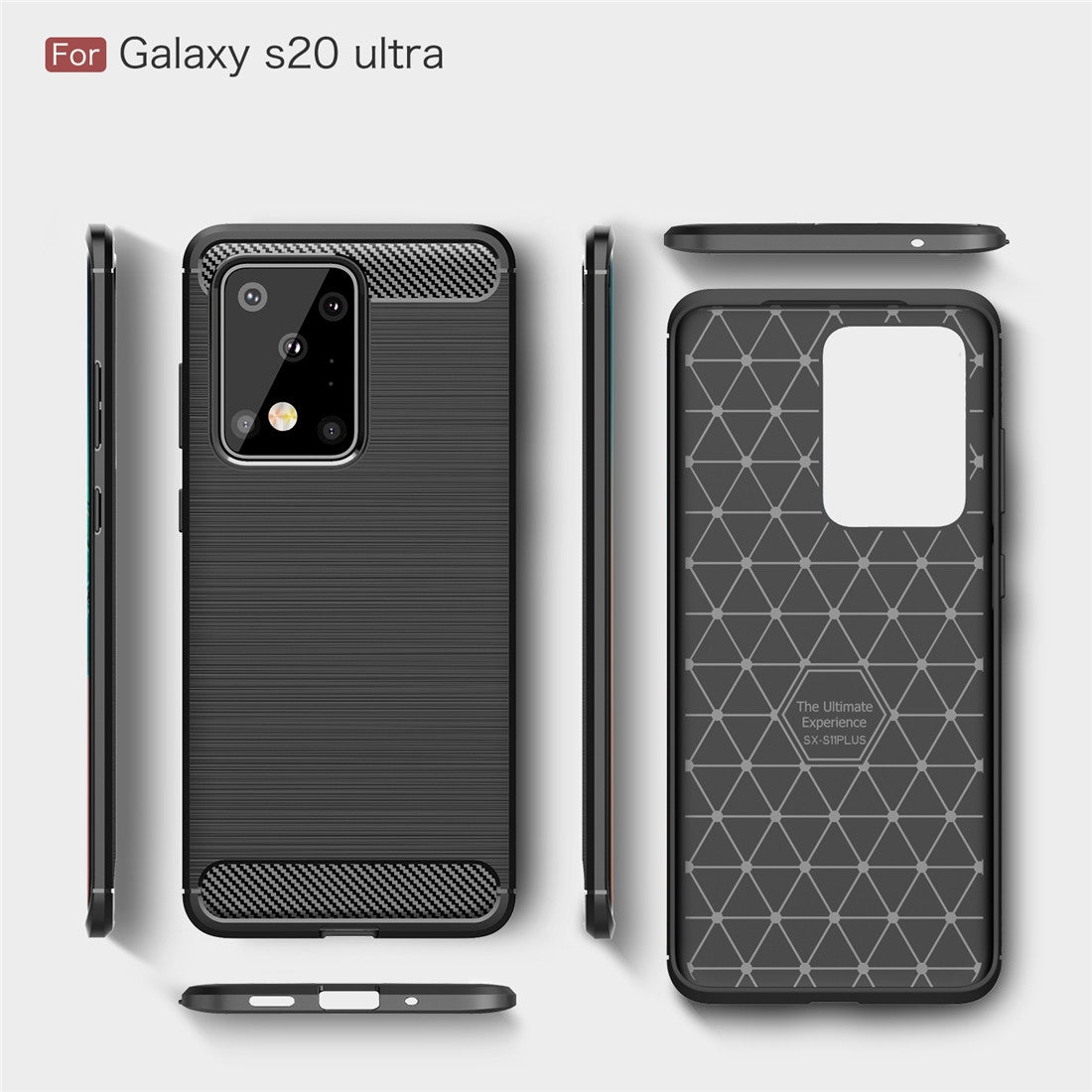 TPU Hülle für Samsung Galaxy S20 ULTRA Carbon Fiber Skin Brushed Schutzcover