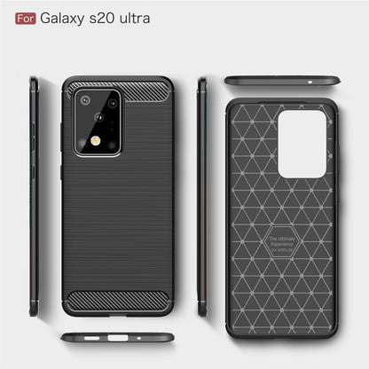 TPU Hülle für Samsung Galaxy S20 ULTRA Carbon Fiber Skin Brushed Schutzcover