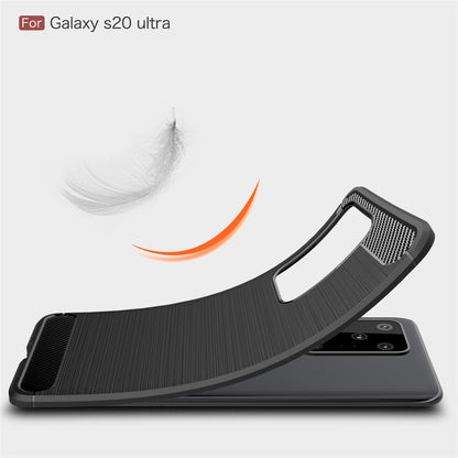 TPU Hülle für Samsung Galaxy S20 ULTRA Carbon Fiber Skin Brushed Schutzcover