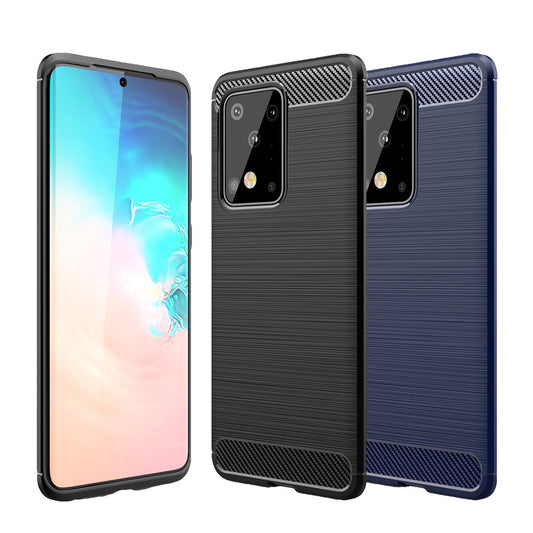TPU Hülle für Samsung Galaxy S20 ULTRA Carbon Fiber Skin Brushed Schutzcover