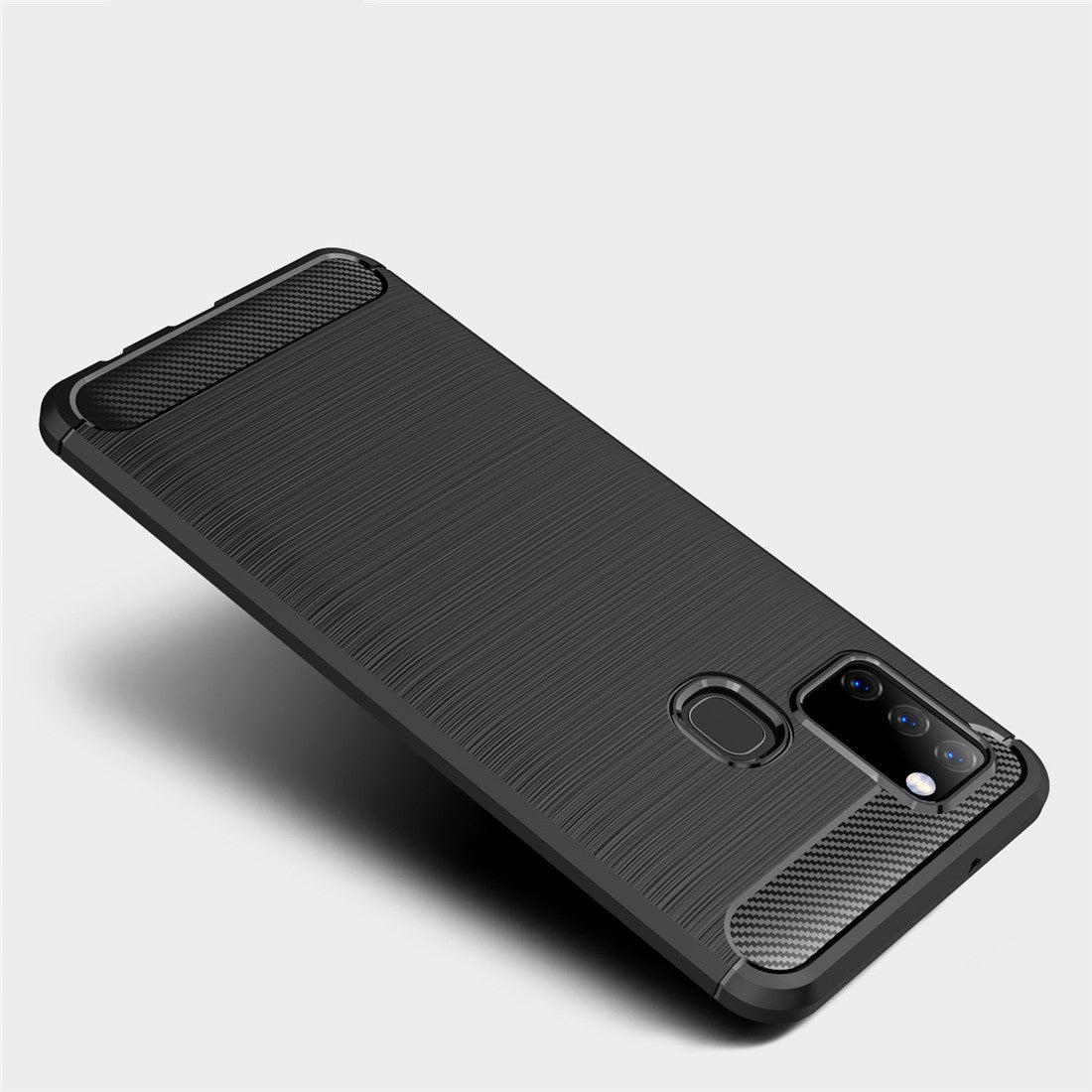TPU Hülle für Samsung Galaxy A21s Carbon Fiber Skin Brushed Schutzcover Case