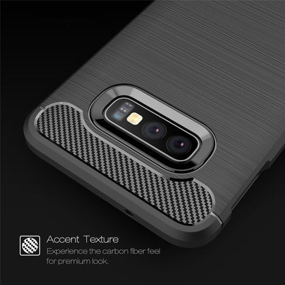 TPU Hülle für Samsung Galaxy S10e Carbon Fiber Skin Brushed Schutzcover Case
