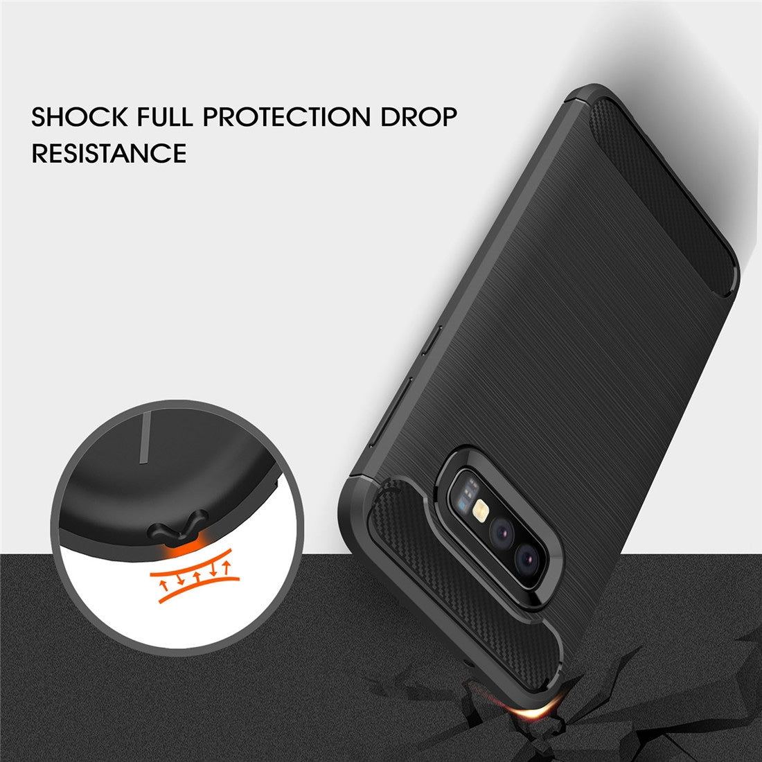 TPU Hülle für Samsung Galaxy S10e Carbon Fiber Skin Brushed Schutzcover Case