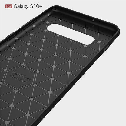 TPU Hülle für Samsung Galaxy S10 PLUS Carbon Fiber Skin Brushed Schutzcover Case