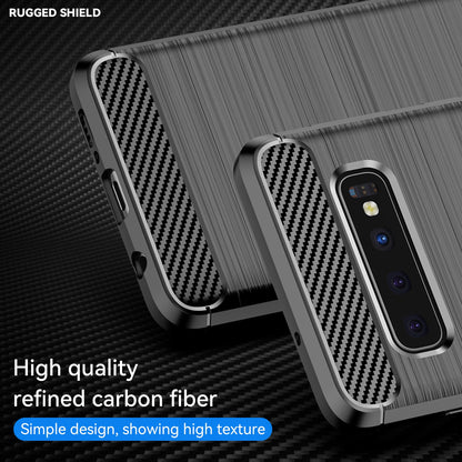 TPU Hülle für Samsung Galaxy S10 Carbon Fiber Skin Brushed Schutzcover Soft Case