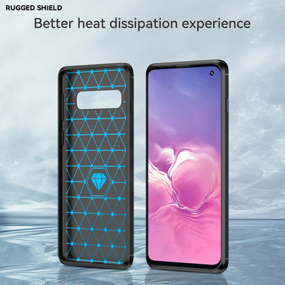 TPU Hülle für Samsung Galaxy S10 Carbon Fiber Skin Brushed Schutzcover Soft Case